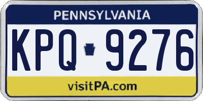 PA license plate KPQ9276