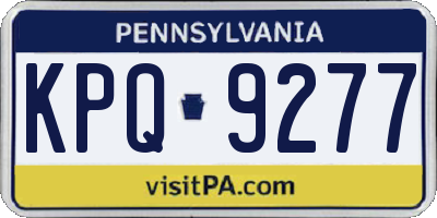 PA license plate KPQ9277