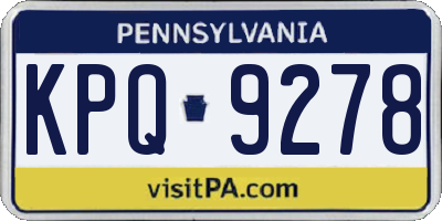 PA license plate KPQ9278