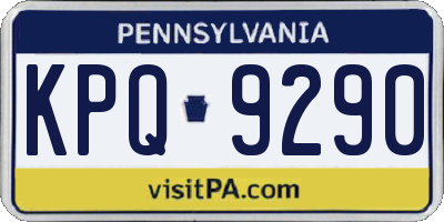 PA license plate KPQ9290
