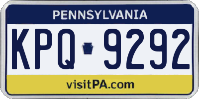 PA license plate KPQ9292
