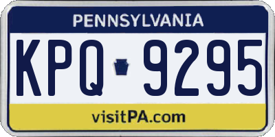 PA license plate KPQ9295