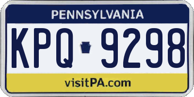 PA license plate KPQ9298