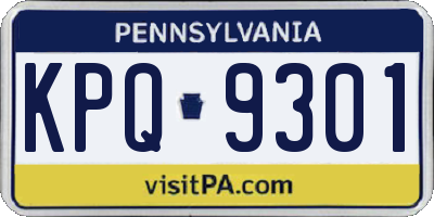 PA license plate KPQ9301