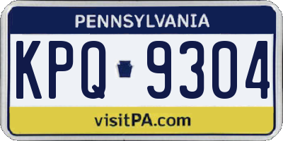 PA license plate KPQ9304