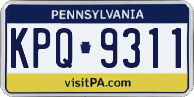 PA license plate KPQ9311