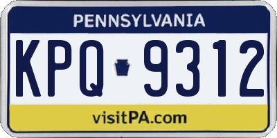 PA license plate KPQ9312