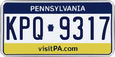 PA license plate KPQ9317