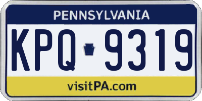 PA license plate KPQ9319