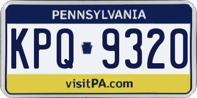 PA license plate KPQ9320