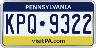 PA license plate KPQ9322