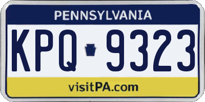 PA license plate KPQ9323