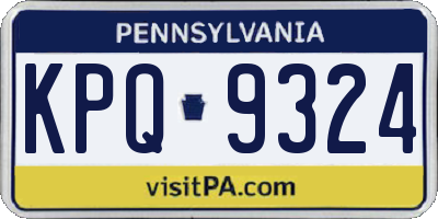 PA license plate KPQ9324