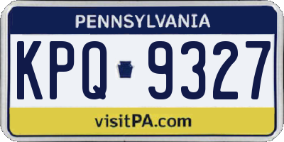 PA license plate KPQ9327