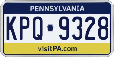 PA license plate KPQ9328