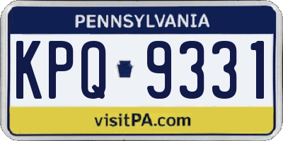 PA license plate KPQ9331