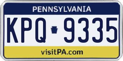 PA license plate KPQ9335