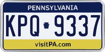 PA license plate KPQ9337
