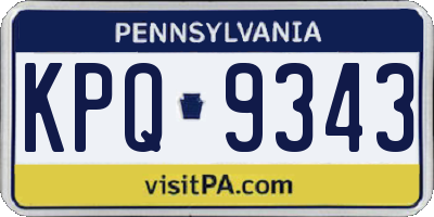 PA license plate KPQ9343