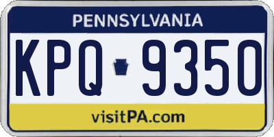 PA license plate KPQ9350