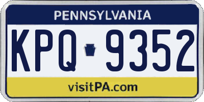 PA license plate KPQ9352