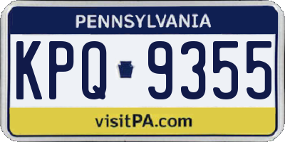 PA license plate KPQ9355