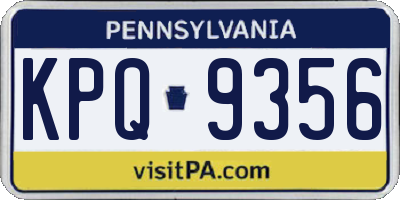 PA license plate KPQ9356