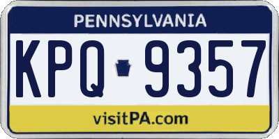 PA license plate KPQ9357