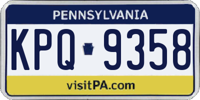 PA license plate KPQ9358