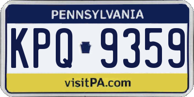 PA license plate KPQ9359