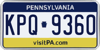 PA license plate KPQ9360