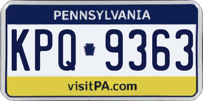 PA license plate KPQ9363