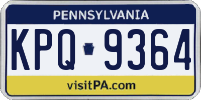 PA license plate KPQ9364