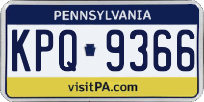 PA license plate KPQ9366