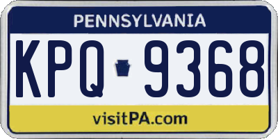 PA license plate KPQ9368