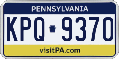 PA license plate KPQ9370