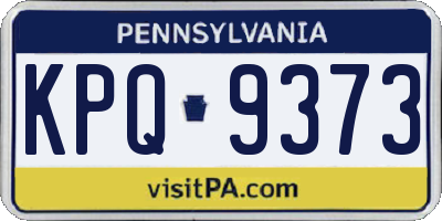 PA license plate KPQ9373