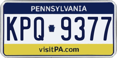 PA license plate KPQ9377