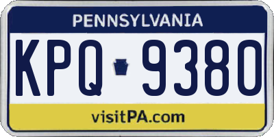 PA license plate KPQ9380