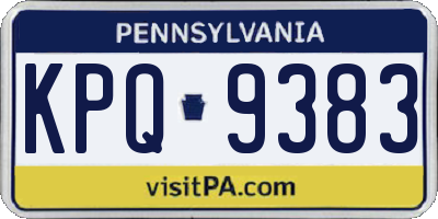 PA license plate KPQ9383