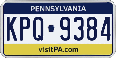 PA license plate KPQ9384