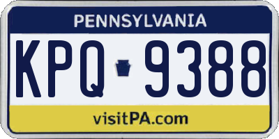 PA license plate KPQ9388