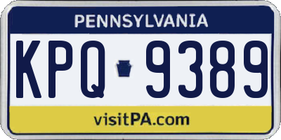 PA license plate KPQ9389