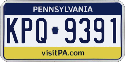 PA license plate KPQ9391