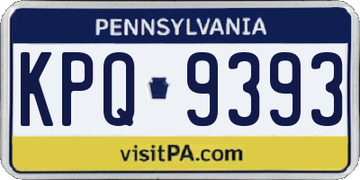 PA license plate KPQ9393