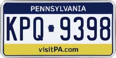 PA license plate KPQ9398