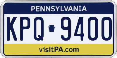 PA license plate KPQ9400