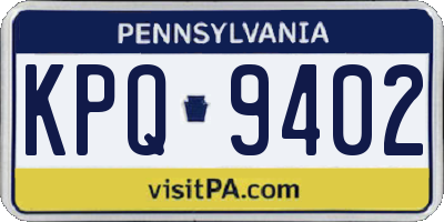 PA license plate KPQ9402