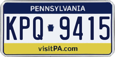 PA license plate KPQ9415