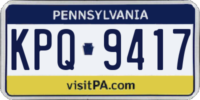 PA license plate KPQ9417
